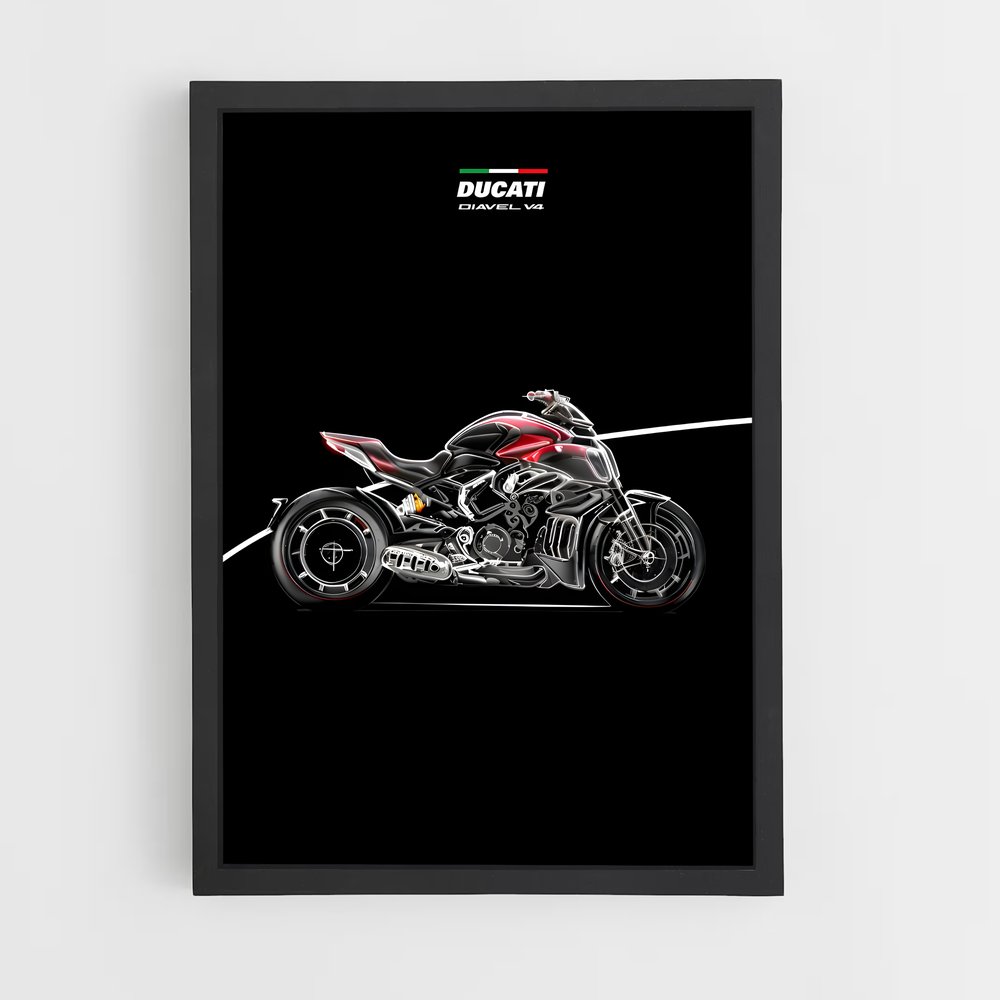 Poster Vitesse de la Diavel – affiche Ducati (vue 2)